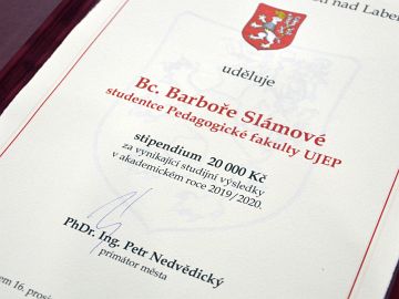 Barbora Slámová získala stipendium primátora