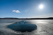 Jezero Milada v zimě.