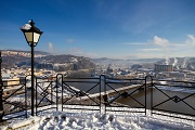 Výhled na Ústí nad Labem z Větruše v zimě.